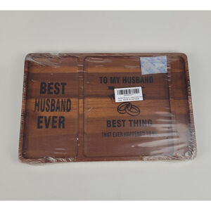 Acacia Wood Valet Tray Gift for Husband